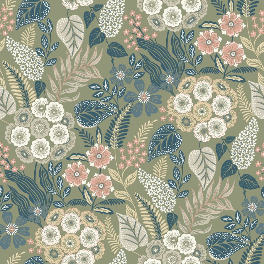 Flis tapeta za zid zelena cvijeće A76603 | Ljepilo gratis