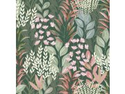 Flis tapeta za zid zelena cvijeće listovi M86904 | Ljepilo gratis Na skladištu