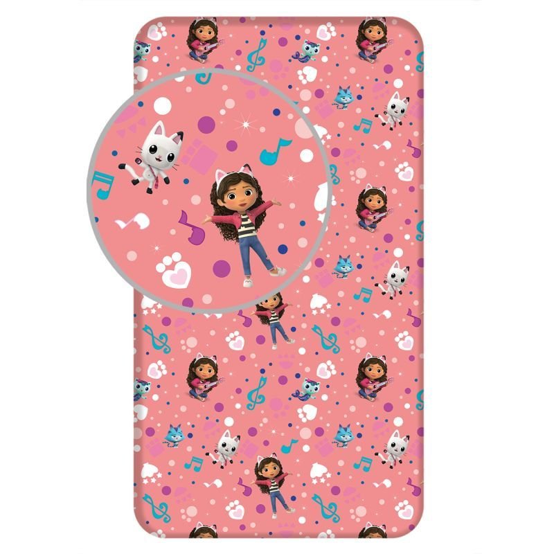 Plahte - plahte sa licencijom - JERRY FABRICS Plahta Gabinina čarobna kućica Pamuk, 90/200 cm JERRY FABRICS Plahta Gabinina čarobna kućica Pamuk, 90/200 cm - plahte sa licencijom