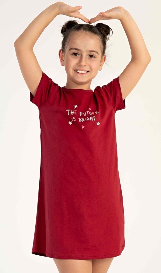 Djeca - Djevojke - Djevojačka noćna košulja - Djevojačka noćna košulja s kratkim rukavima - Dječja noćna košulja s kratkim rukavima Zvjezdice Dječja noćna košulja s kratkim rukavima Zvjezdice - Djevojačka noćna košulja s kratkim rukavima