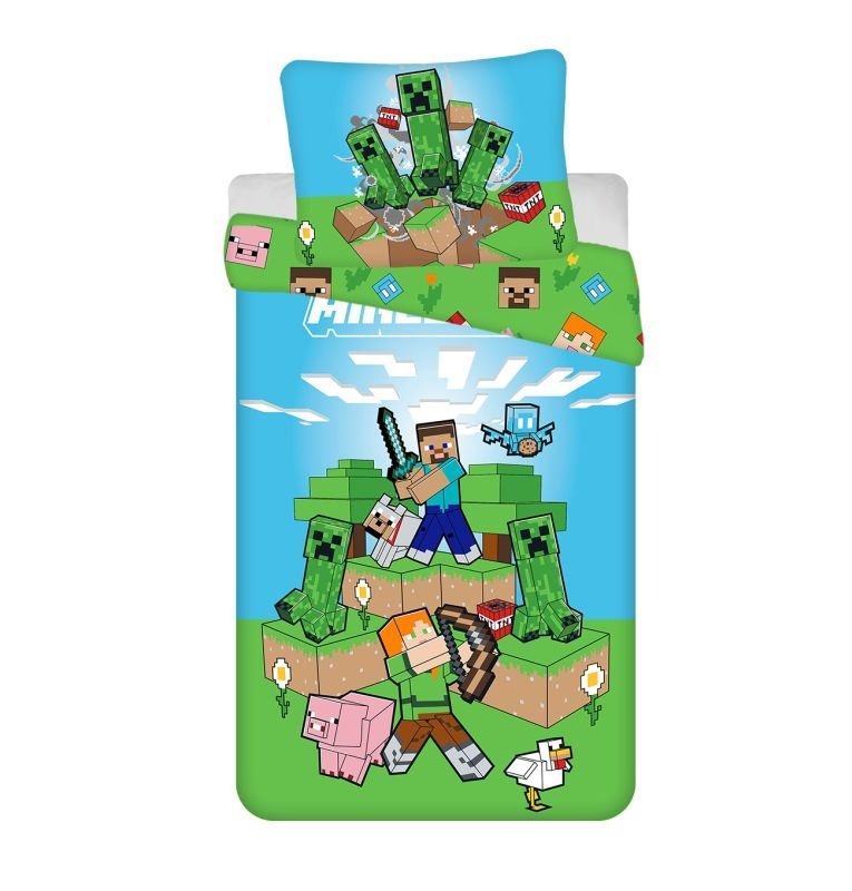 Posteljina sa licencijom - JERRY FABRICS Posteljina Minecraft Outdoor Mobs Pamuk, 140/200, 70/90 cm JERRY FABRICS Posteljina Minecraft Outdoor Mobs Pamuk, 140/200, 70/90 cm - Posteljina sa licencijom