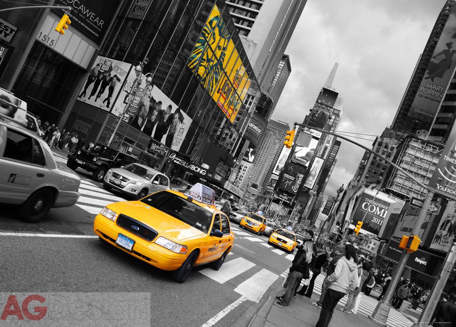 Flis foto tapeta AG Yellow car FTNM-2626 | 160x110 cm