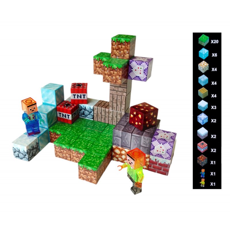 Minecraft Diamond World magnetna igračka – 50 dijelova - Zabava-karneval