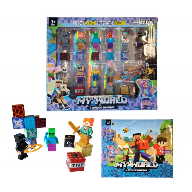 Minecraft magnetna igračka s figuricama – 36 dijelova - Zabava-karneval