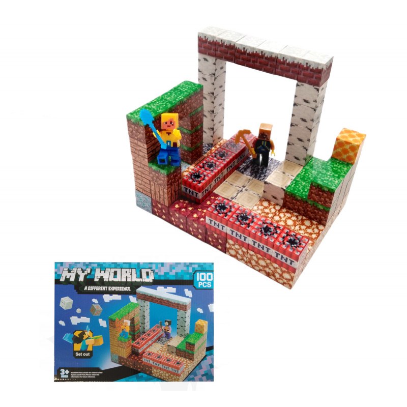 Minecraft TNT World magnetna igračka – 100 dijelova - Zabava-karneval