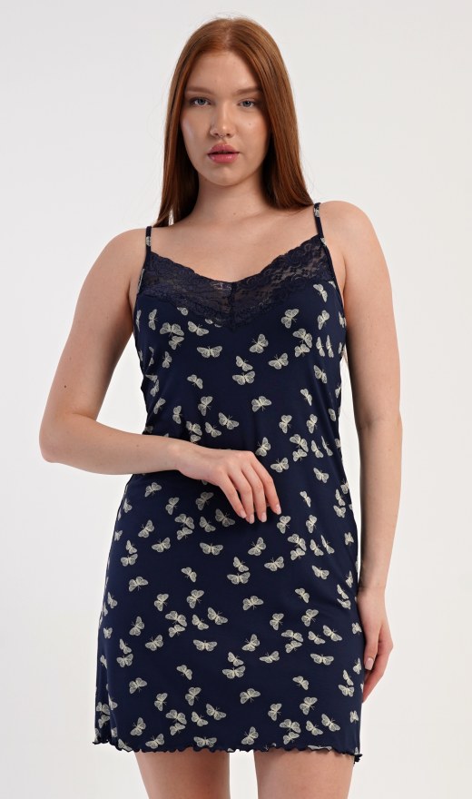 Žene - Ženske noćne spavaćice - Ženske noćne spavaćice na naramenice - Ženska spavaćica na naramenice Leptirići Ženska spavaćica na naramenice Leptirići - Ženske noćne spavaćice na naramenice