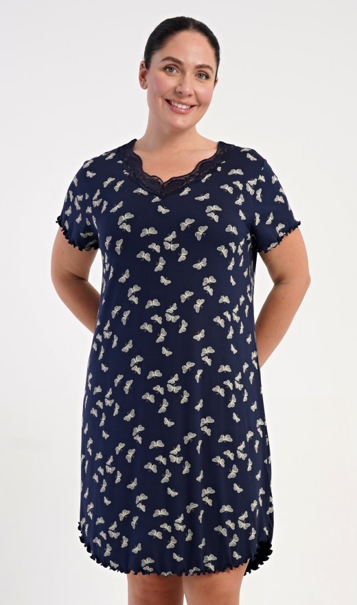 Ženska noćna košulja s kratkim rukavima Butterflies - Prevelike ženske spavaćice