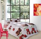 Posteljina pamučni saten Čokoladna srca 220/200, 2x70/80 Posteljina foto print