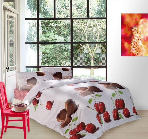 Posteljina foto print - Posteljina pamučni saten Čokoladna srca 220/200, 2x70/80 Posteljina pamučni saten Čokoladna srca 220/200, 2x70/80 - Posteljina foto print