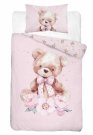 DETEXPOL Posteljina za dječji krevetić Medvjedić s mašnom Pamuk, 100/135, 40/60 cm