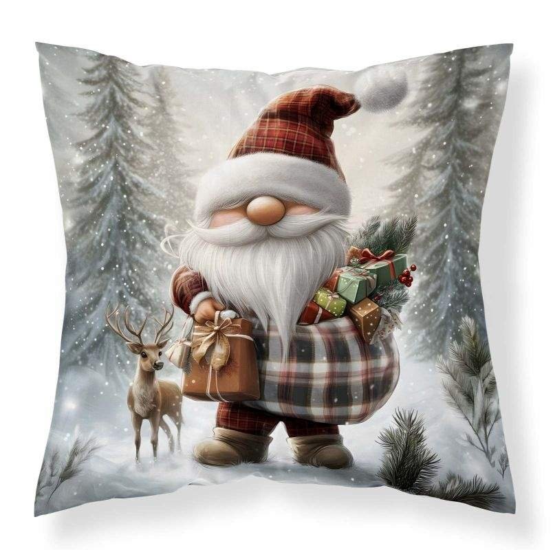 DETEXPOL Božićna navlaka za jastuk Patuljak cesta micro Poliester, 40/40 cm - pokrivači za jastuke