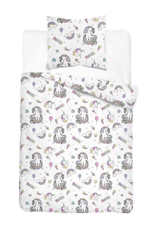 Dječji posteljina bez licencije - DETEXPOL Posteljina XOXO Jednorozi Pamuk, 140/200, 70/80 cm DETEXPOL Posteljina XOXO Jednorozi Pamuk, 140/200, 70/80 cm - Dječji posteljina bez licencije