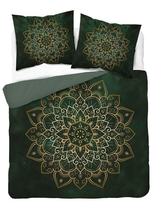 Posteljina klasičan uzorak - DETEXPOL Francuska posteljina Mandala zelena Pamuk, 220/200, 2x70/80 cm DETEXPOL Francuska posteljina Mandala zelena Pamuk, 220/200, 2x70/80 cm - Posteljina klasičan uzorak