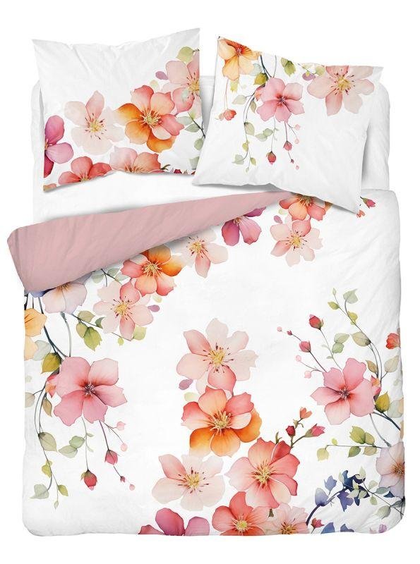 DETEXPOL Francuska posteljina Cvjetovi na bijeloj Pamuk, 220/200, 2x70/80 cm DETEXPOL Francuska posteljina Cvjetovi na bijeloj Pamuk, 220/200, 2x70/80 cm