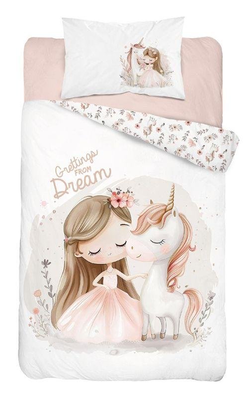 DETEXPOL Posteljina za dječji krevetić Jednorog dream A Pamuk, 100/135, 40/60 cm - Posteljina za dječji krevetić