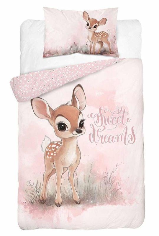 DETEXPOL Posteljina za dječji krevetić Srneček A Pamuk, 100/135, 40/60 cm - Posteljina za dječji krevetić