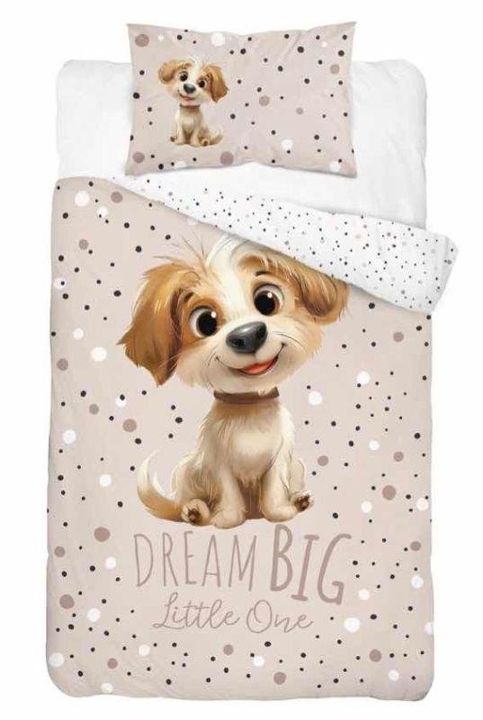 DETEXPOL Posteljina za dječji krevetić Veseli Psić B Pamuk, 100/135, 40/60 cm - Posteljina za dječji krevetić