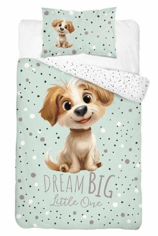 DETEXPOL Posteljina za dječji krevetić Veseli Psić A Pamuk, 100/135, 40/60 cm - Posteljina za dječji krevetić