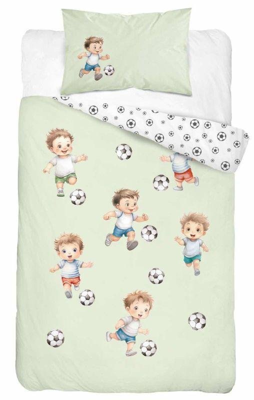 Posteljina za dječji krevetić - DETEXPOL Posteljina za dječji krevetić Mali Nogometaš zelenkasta Pamuk, 100/135, 40/60 cm DETEXPOL Posteljina za dječji krevetić Mali Nogometaš zelenkasta Pamuk, 100/135, 40/60 cm - Posteljina za dječji krevetić