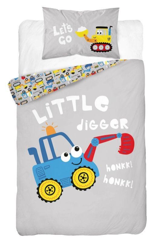 DETEXPOL Bambusova posteljina za dječji krevetić Bager plavi Pamuk, Bambus, 100/135, 40/60 cm DETEXPOL Bambusova posteljina za dječji krevetić Bager plavi Pamuk, Bambus, 100/135, 40/60 cm