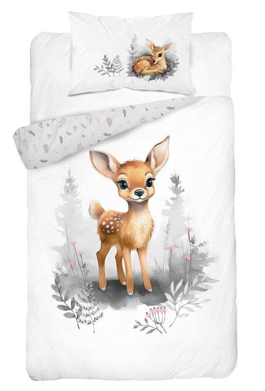 Posteljina za dječji krevetić - DETEXPOL Bambusova posteljina za dječji krevetić Srneček siva Pamuk, Bambus, 100/135, 40/60 cm DETEXPOL Bambusova posteljina za dječji krevetić Srneček siva Pamuk, Bambus, 100/135, 40/60 cm - Posteljina za dječji krevetić