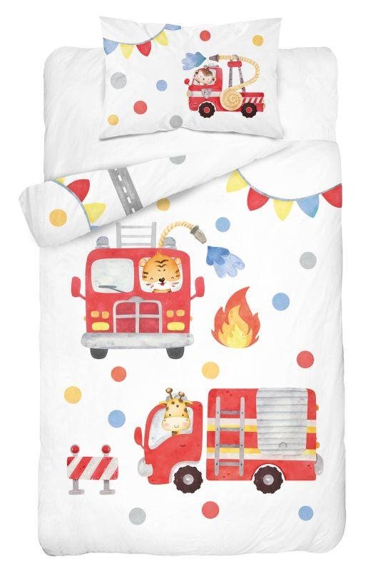 Posteljina za dječji krevetić - DETEXPOL Bambusova posteljina za dječji krevetić Vatrogasci bijela Pamuk, Bambus, 100/135, 40/60 cm DETEXPOL Bambusova posteljina za dječji krevetić Vatrogasci bijela Pamuk, Bambus, 100/135, 40/60 cm - Posteljina za dječji krevetić