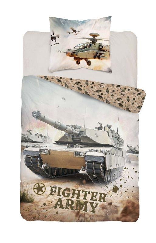 DETEXPOL Posteljina Army Tank Pamuk, 140/200, 70/80 cm - Posteljina foto print