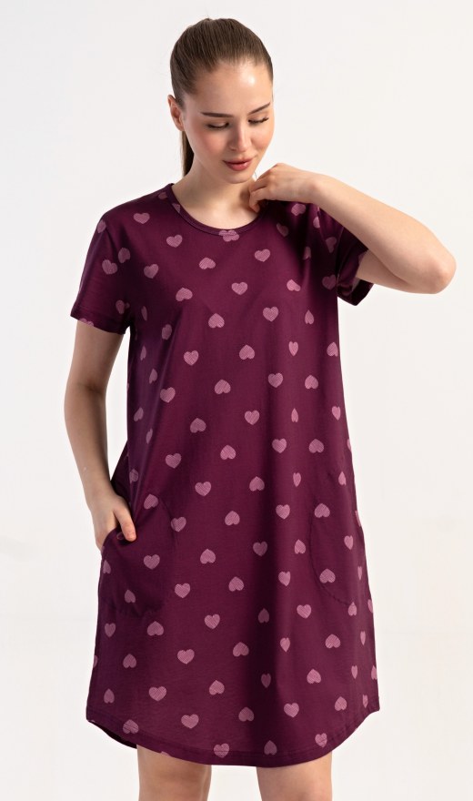Ženske kućne haljine s kratkim rukavom Heart - Ženske noćne spavaćice