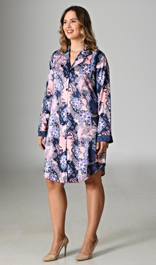 Žene - Ženske noćne spavaćice - Prevelike ženske spavaćice - Ženska spavaćica s dugim rukavom Jasmina Ženska spavaćica s dugim rukavom Jasmina - Prevelike ženske spavaćice