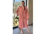 Žene Ženski ogrtači Ženske duge kućne haljine - Ženski dugi ogrtač s kapuljačom Broskva Ženski dugi ogrtač s kapuljačom Broskva