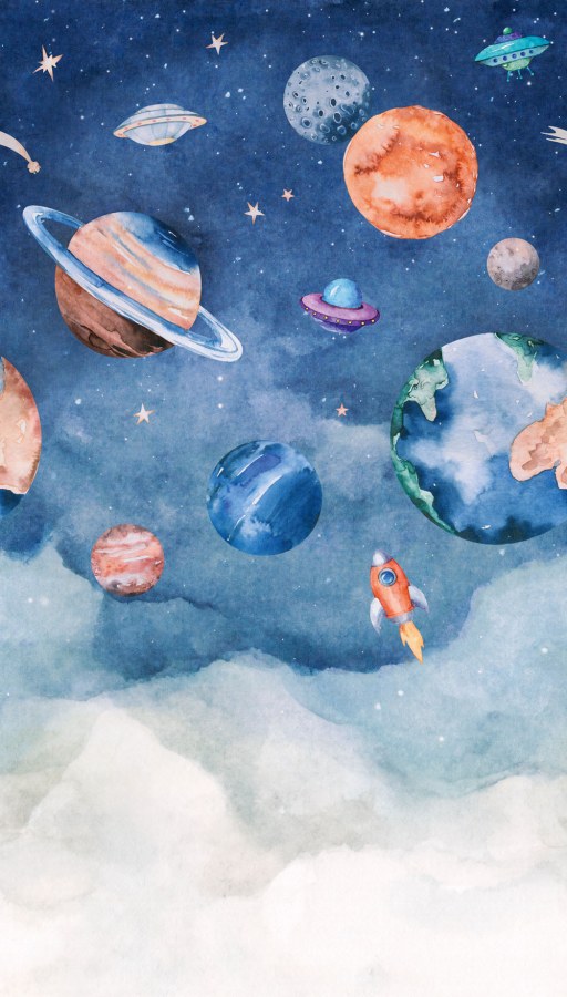 Dječja flis fototapeta za zid, svemir, A77201, One roll, one motif 2, Grandeco | Ljepilo besplatno