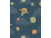 Dječja flis tapeta za zid, plava, svemir, LD3515, Little Dreamers, Grandeco | Ljepilo besplatno