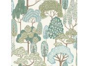 Dječja flis tapeta za zid, tirkizna, drveće, LD2109, Little Dreamers, Grandeco | Ljepilo besplatno Grandeco