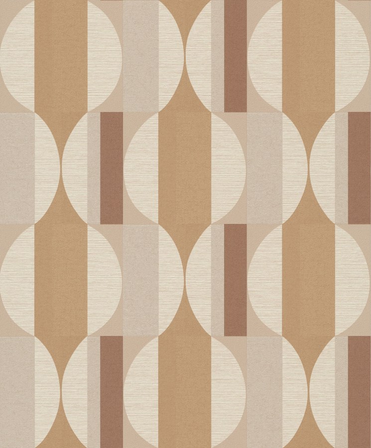 Smeđe-bež geometrijska flis tapeta za zid, CU3105, Cumaru, Grandeco | Ljepilo besplatno