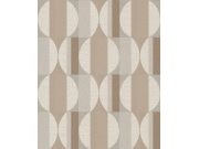Smeđe-bež geometrijska flis tapeta za zid, CU3109, Cumaru, Grandeco | Ljepilo besplatno Grandeco