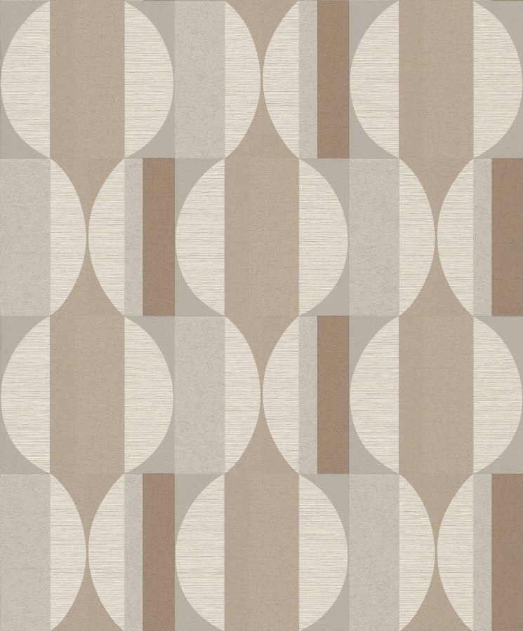 Smeđe-bež geometrijska flis tapeta za zid, CU3109, Cumaru, Grandeco | Ljepilo besplatno - Grandeco