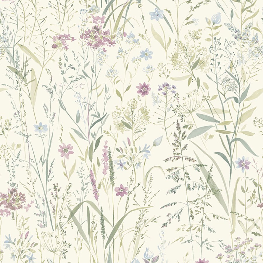 Krem flis tapeta za zid, livadno cvijeće i trave, UR3310, Universe 4, Grandeco | Ljepilo besplatno - Grandeco