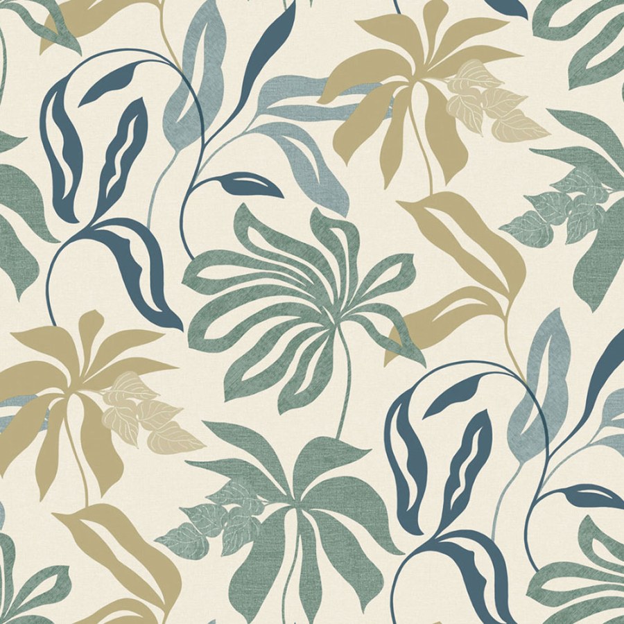 Krem flis tapeta s listovima, UR3410, Universe 4, Grandeco | Ljepilo besplatno - Grandeco