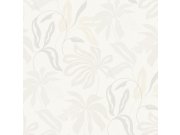 Krem-siva flis tapeta s listovima, UR3409, Universe 4, Grandeco | Ljepilo besplatno