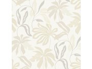 Krem-siva flis tapeta s listovima, UR3419, Universe 4, Grandeco | Ljepilo besplatno