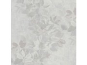 Siva flis tapeta za zid, listovi, TI2003, Time 2025, Grandeco | Ljepilo besplatno