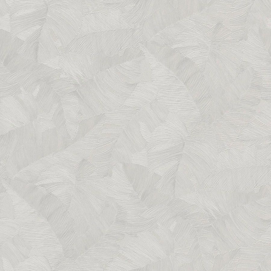 Sivo-bež flis tapeta s reljefnim listovima, TI2105, Time 2025, Grandeco | Ljepilo besplatno - Grandeco