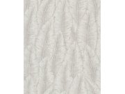 Sivo-bijela flis tapeta za zid, listovi, CU3204, Cumaru, Grandeco | Ljepilo besplatno