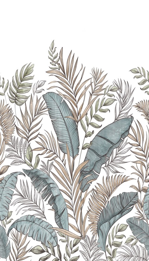 Flis fototapeta za zid, listovi, A73401, One roll, one motif 2, Grandeco | Ljepilo besplatno - Grandeco