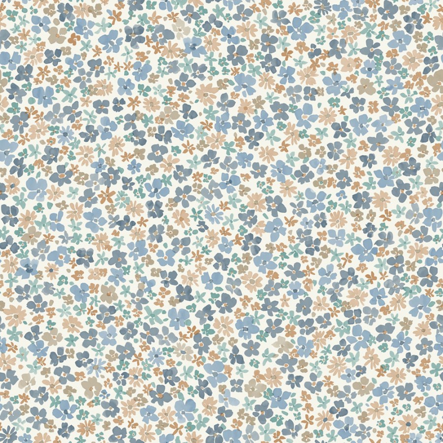 Flis tapeta za zid, plava, cvijeće, LD3015, Little Dreamers, Grandeco | Ljepilo besplatno - Grandeco