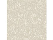 Flis tapeta za zid, sivo-bež, šumske životinje, LD3403, Little Dreamers, Grandeco | Ljepilo besplatno