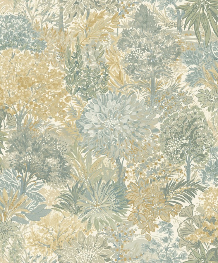 Flis tapeta za zid, sivo-zelena, drveće, A78603, Inia, Grandeco | Ljepilo besplatno - Grandeco