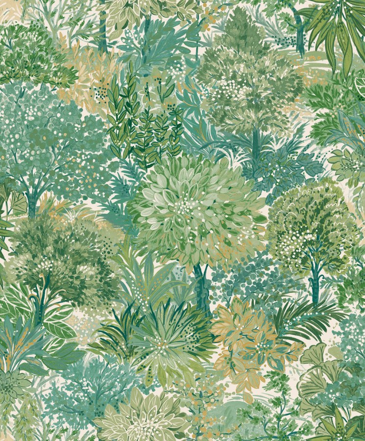 Flis tapeta za zid, zelena, drveće, A78602, Inia, Grandeco | Ljepilo besplatno