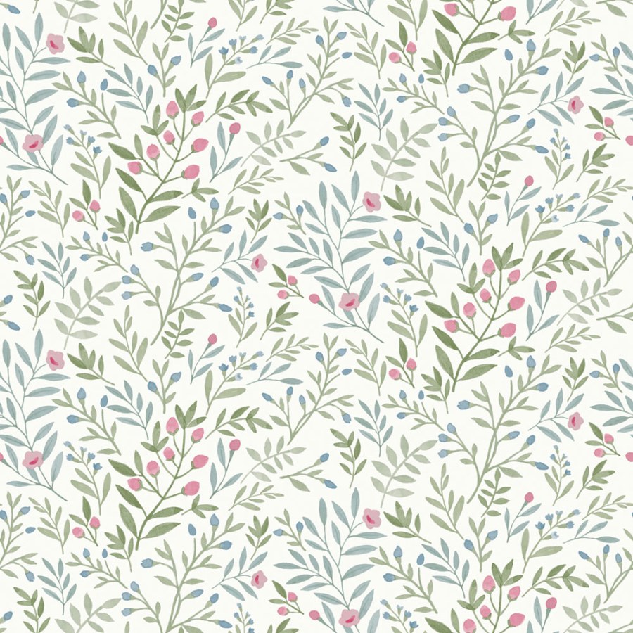 Flis tapeta za zid, zeleno-plava, grančice, A78803, Inia, Grandeco | Ljepilo besplatno