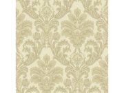 Klasična flis tapeta za zid, bež, zlatna, damast uzorak, A63701, Grandeco | Ljepilo besplatno